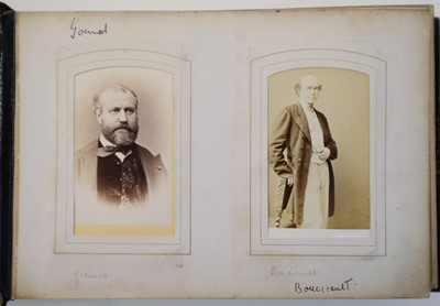 Lot 20 - Cartes de Visite. An album containing 62 window-mounted portraits of performers, circa 1860s-1870s