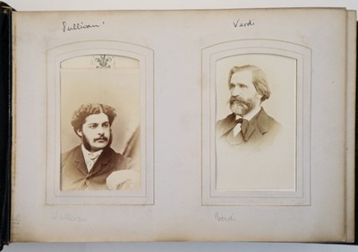 Lot 20 - Cartes de Visite. An album containing 62 window-mounted portraits of performers, circa 1860s-1870s