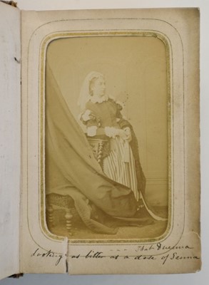 Lot 20 - Cartes de Visite. An album containing 62 window-mounted portraits of performers, circa 1860s-1870s