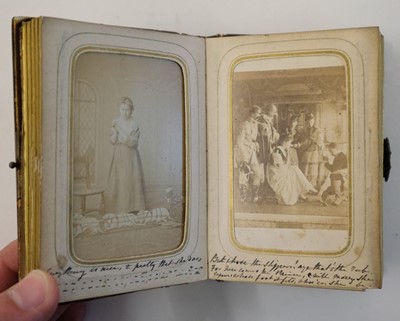Lot 20 - Cartes de Visite. An album containing 62 window-mounted portraits of performers, circa 1860s-1870s