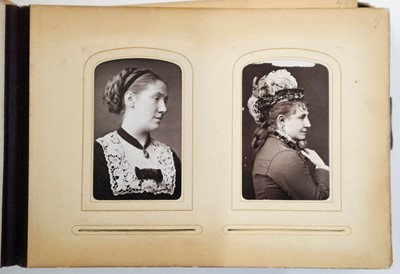 Lot 20 - Cartes de Visite. An album containing 62 window-mounted portraits of performers, circa 1860s-1870s