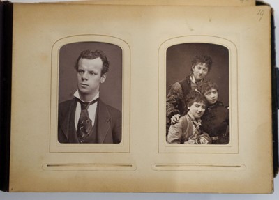 Lot 20 - Cartes de Visite. An album containing 62 window-mounted portraits of performers, circa 1860s-1870s
