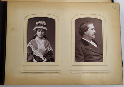 Lot 20 - Cartes de Visite. An album containing 62 window-mounted portraits of performers, circa 1860s-1870s