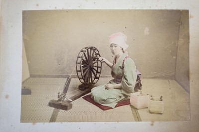 Lot 64 - Japan. A concertina album of 50 colour tinted albumen prints