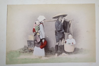 Lot 64 - Japan. A concertina album of 50 colour tinted albumen prints
