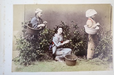 Lot 64 - Japan. A concertina album of 50 colour tinted albumen prints
