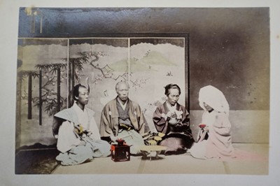 Lot 64 - Japan. A concertina album of 50 colour tinted albumen prints