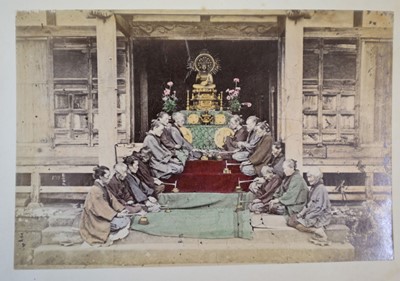 Lot 64 - Japan. A concertina album of 50 colour tinted albumen prints