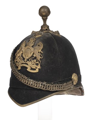 Lot 362 - Helmet. Edwardian RAMC blue cloth helmet