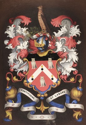 Lot 306 - Heraldry. Eight heraldic paintings of armorial bearings, 19th & 20th century