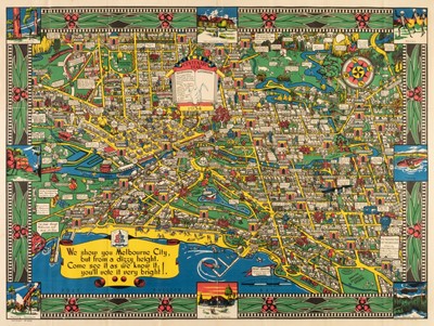 Lot 256 - Australia. The Wonder Map of Melbourne, John Power Studios, 1934