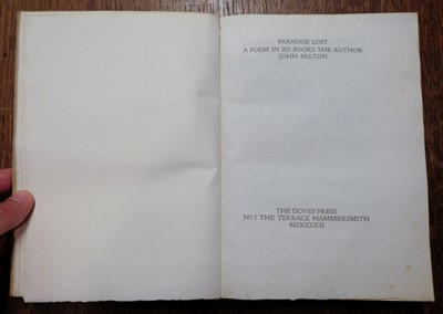 Lot 592 - Doves Press. Paradise Lost, 1902