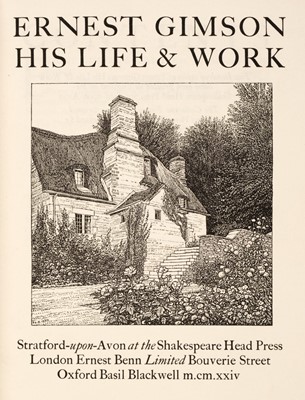 Lot 667 - Shakespeare Head Press. Ernest Gimson his life and work, 1924