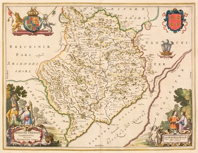 Lot 336 - Wales. Blaeu (Johannes), Glamorgan and Monmouth, circa 1648
