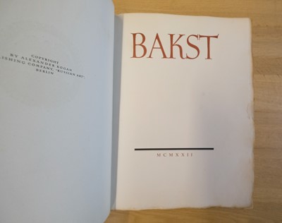 Lot 65 - Levinson (Andre). Bakst: The Story of Leon Bakst's Life, Berlin: Alexander Kogan, 1922