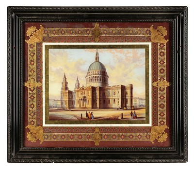 Lot 388 - Glass Painting. St Pauls Cathedral, circa 1850