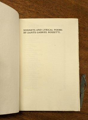 Lot 643 - Kelmscott Press. Sonnets and Lyrical Poems, 1894