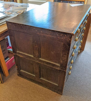 Lot 425 - Plan Chest. Seven drawer pine plan chest, early 20th century