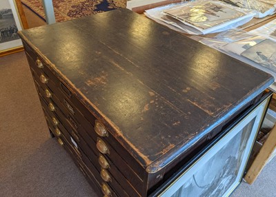 Lot 425 - Plan Chest. Seven drawer pine plan chest, early 20th century