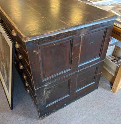 Lot 425 - Plan Chest. Seven drawer pine plan chest, early 20th century