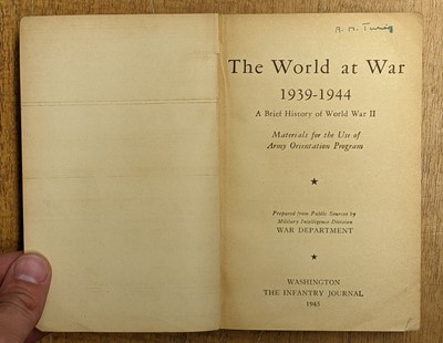 Lot 169 - [Turing, Alan, 1912-1954]. The World at War, 2nd edition, 1945