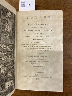 Lot 17 - Labillardiere (Jaques Julien Houton de). Voyage in search of La Perouse, 2 vols, 1800