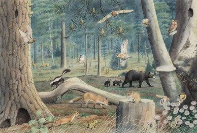 Lot 494 - Barrett (Peter, 1935). American Woodland at Night