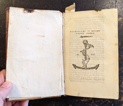Lot 123 - Bembo (Pietro). Gli Asolani, Venice: Heirs of Aldus the Elder, May 1515