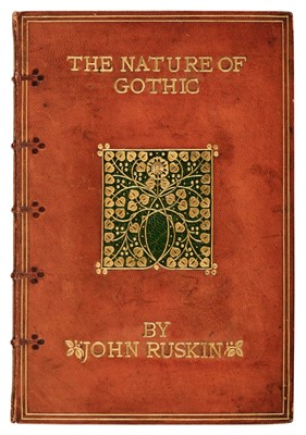 Lot 586 - Arts and Crafts Binding. The Nature of Gothic by John Ruskin, 1899