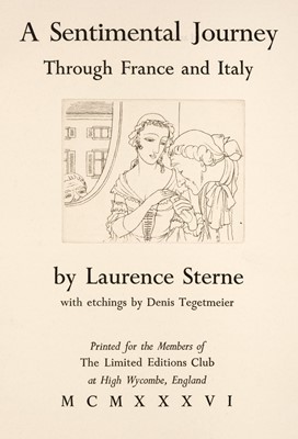 Lot 653 - Limited Editions Club. A Sentimental Journey through France and Italy by Laurence Sterne