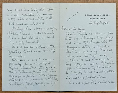 Lot 163 - Scott (Robert Falcon, 1868-1912), Autograph Letter Signed, 1925