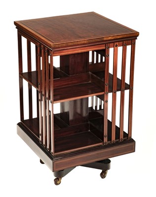 Lot 201 - Bookcase. Edwardian revolving bookcase