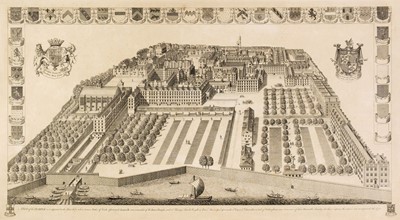 Lot 232 - London. Knyff (Leonard attrib.) A View of the Temple as it appeared in 1671..., circa 1850