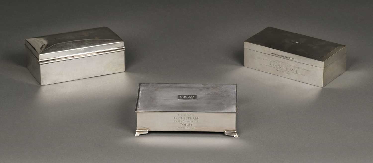 Lot 10 - Cigarette Boxes. Silver boxes
