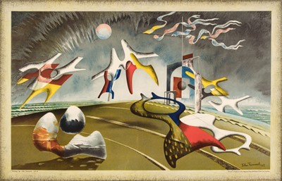 Lot 549 - Tunnard (John, 1900-1971). Holiday, 1947, colour lithograph, and one other School Print