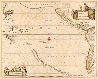 Lot 165 - Pacific Ocean. Jansson (Jan), Mar del Zur Hispanis Mare Pacificum, Amsterdam, circa 1650