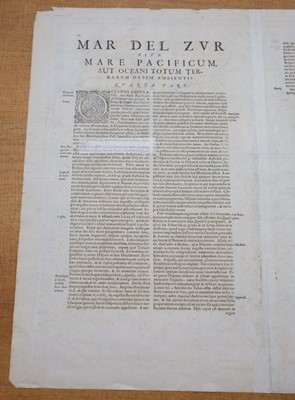 Lot 165 - Pacific Ocean. Jansson (Jan), Mar del Zur Hispanis Mare Pacificum, Amsterdam, circa 1650