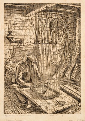 Lot 415 - Holloway (Edgar, 1914-2008). Mr Marshall, Basket Maker, 1937