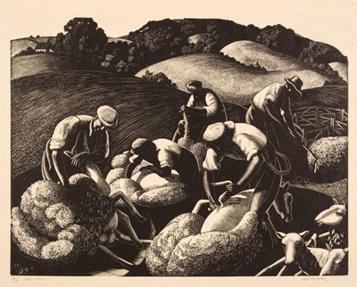 Lot 421 - Leighton (Clare Veronica Hope, 1898-1989). May: Sheep Shearing (A Farmer’s Year), & Limbing, 1933
