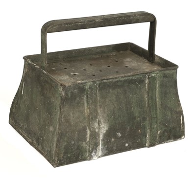 Lot 190 - Fishing Creel. Late 19th-century copper fishing creel