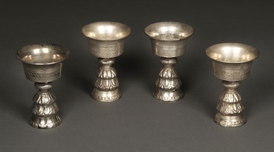 Lot 178 - Tibet. Four Tibetan butter lamps
