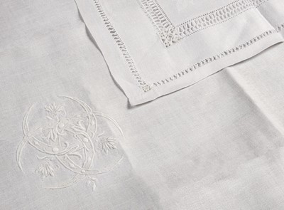 Lot 224 - Art Nouveau. A large banqueting cloth, circa 1900