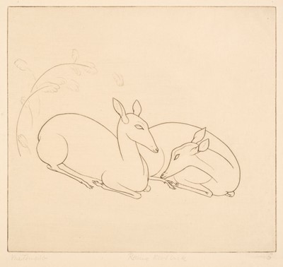 Lot 457 - Temple (Vere Lucy, 1898-1980). Resting Reedbuck, circa 1930s