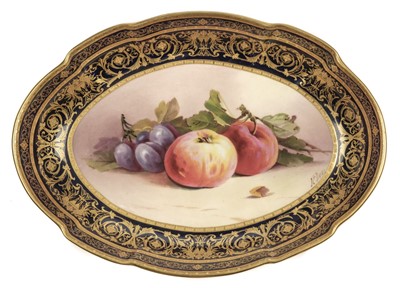 Lot 121 - Mintons. Fruit painted dessert service