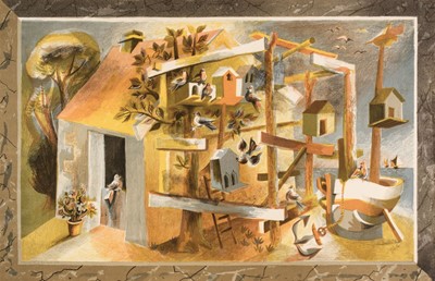 Lot 548 - Tisdall (Hans, 1910-1997). Fisherman's Hut, 1946, colour lithograph, and two other School Prints