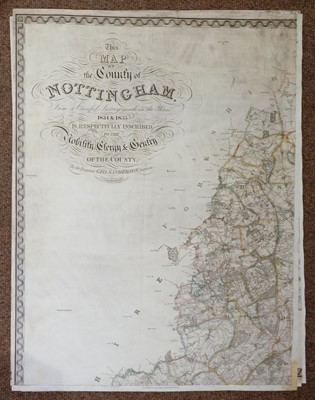Lot 70 - Nottinghamshire. Greenwood (C. & J.), A Map of the County of Nottingham..., 1826