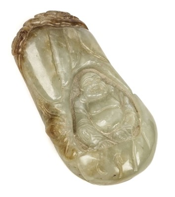 Lot 154 - Jade. Chinese carved jade pebble