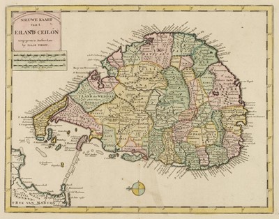 Lot 55 - Ceylon. Tirion Isaac), Nieuwe Kaart van 't Eiland Ceilon, Amsterdam, circa 1740