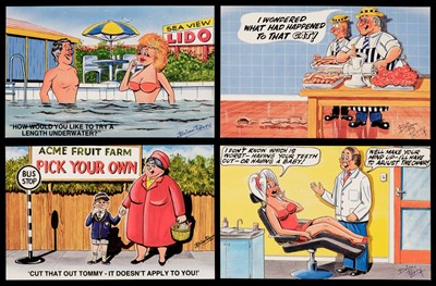 Lot 290 - Postcards. A group of 284 comic postcards published by Bamforth, various artists