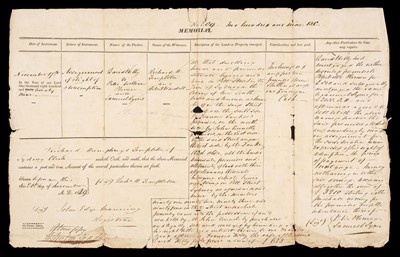 Lot 262 - Australiana. Memorial of an assignment of right of redemption